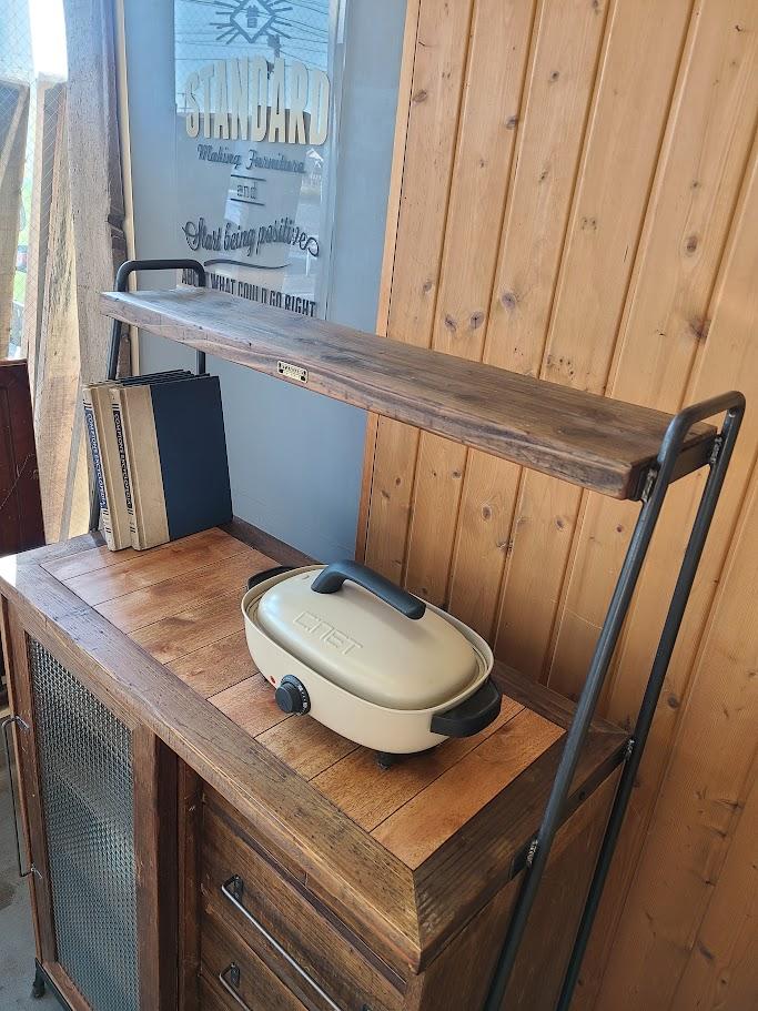 SIDE OPEN CABINET＋SHELF/ハイポジション　★古材とアイアンとレトロガラス | 2枚目