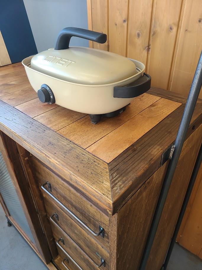 SIDE OPEN CABINET＋SHELF/ハイポジション　★古材とアイアンとレトロガラス | 3枚目